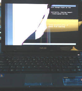 laptop screen damaged and broken