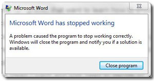 microsoft word starter not responding